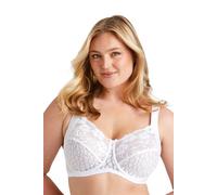 Miss Mary of Sweden Jacquard & Lace Womens Underwired Bra with Side Support 46D White
