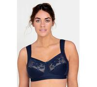 Miss Mary of Sweden Lovely Lace Support Non-Wired Comfort Cotton Bra 50E Dark Blue