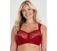 Miss Mary of Sweden Lovely Lace Support Non-Wired Comfort Cotton Bra 48G Red
