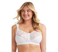 Miss Mary of Sweden Lovely Lace Non-Wired Full Cup Cotton Bra | Seamless finish stays smooth under clothing, padded adjustable straps, soft breathable cotton, soft stretch lace