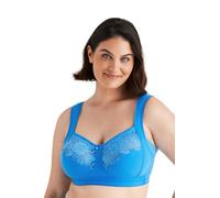 Miss Mary of Sweden Lovely Lace Support Non-Wired Comfort Cotton Bra 44E Soft Aqua