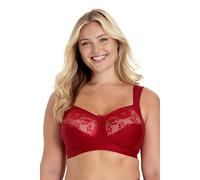 Miss Mary of Sweden Lovely Lace Support Non-Wired Comfort Cotton Bra 46B Red