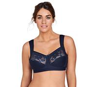 Miss Mary of Sweden Lovely Lace Support Non-Wired Comfort Cotton Bra 48E Dark Blue