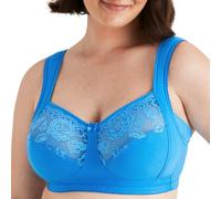 Miss Mary of Sweden Lovely Lace Support Non-Wired Comfort Cotton Bra | Side support helps centre the bust, padded adjustable straps, soft breathable cotton, soft stretch lace