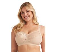 Miss Mary of Sweden Lovely Lace Womens Non-Wired Full Cup Cotton Bra Beige