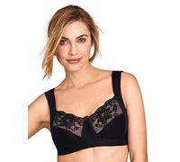 Miss Mary of Sweden Lovely Lace Womens Non-Wired Full Cup Cotton Bra Black