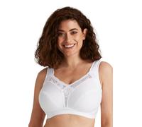 Miss Mary of Sweden Sense Cotton Comfort Bra with Decorative Lace, Non-Wired Full Cup Design White