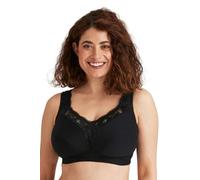 Miss Mary of Sweden Sense Non-Wired Bra - Soft Lace, Full Coverage, Wireless Support 38DD Black