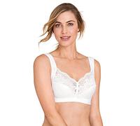 Miss Mary of Sweden Star Womens Non-Wired Full Cup Cotton Bra with Lace White