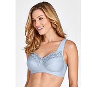 Miss Mary - Broderie Anglaise, Non Wired Bras for Women, Everyday Bras, Comfortable Cotton, Supportive with Full Coverage Blue