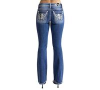 Miss Me - Womens 34" Low-Rise Bootcut Jeans, Color Medium Blue, Size: 32W x 34L