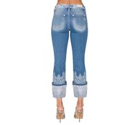 Miss Me - Womens Mid-Rise Crop Straight Jeans, Color Light Blue, Size: 27