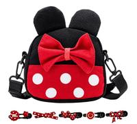 Miss Melody Bag, Mickey Mouse Bag with 5 Hair Clips, Lightweight Mini Bag for Day Trips, Disney Mini Mouse Design, Ideal for Daily Use