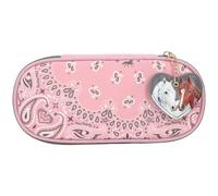 Depesche 12767 Miss Melody Bandana Pencil Case in Pink with Bandana Pattern and Pendant Pencil Case with Practical Divider Flap