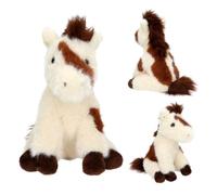 Depesche 14045 Miss Melody - cuddly horse in cream with spots in brown, with soft fur and black eyes, approx. 20 cm plush animal