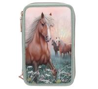 Miss Melody - Triple Pencil Case Romantic Fields - Glittery Sage-Green Toy NEW