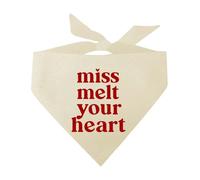 Miss Melt Your Heart Valentine's Day Dog Bandana (Natural, OS 1199)
