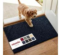 Miss Mila®| Dog Door Mat for Muddy Paw, Super Absorbent Chenille Pet Rug for Indoor Entryway, Non-Slip Washable Dirt Trapping Mats for Dogs & Cats, 24"x60" Dark Blue