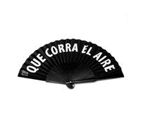 Miss Miserable - Fan That Runs the Air -Handheld Fan, Black with White Letters, 21 cm, Modern