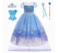 MISS & MR BM Princess Costumes for Girls - Deluxe Princess Fancy Dress & Accessories for Themed Party, Birthday and Halloween Dress Up, Age 7-8 Years