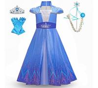 MISS & MR BM Princess Costumes for Girls Deluxe Snow Queen Dress Up Set & Accessories for Fancy Party, Birthday and Halloween Cosplay, Age 2-3 Years