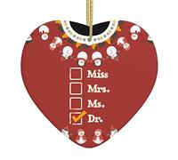Miss Mrs Ms Doctor Remembrance Ornament Christmas Ornaments Ceramic Christmas Xmas Tree Hanging With Ribbon Memorial