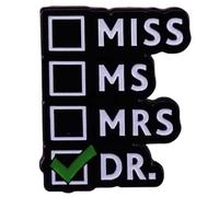 Miss Ms Mrs Dr Doctor Check Checkbox Title Feminist Women's Rights Feminism Girl Woman Power 1" Enamel Pin Badge