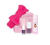 Miss Nella Kids Makeup Gift Sets, 3 Variations with Peel-Off Nail Polish, Body Glitter, Perfume, Lip Balm, Eye Shadow, Nail Stickers, Pink Mesh Bag, Ages 3+ (Merry Berry)