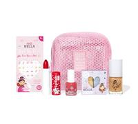 Miss Nella Kids Makeup Gift Sets, 3 Variations with Peel-Off Nail Polish, Body Glitter, Perfume, Lip Balm, Eye Shadow, Nail Stickers, Pink Mesh Bag, Ages 3+ (Goldie Boldie)