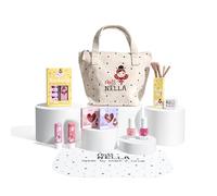 Miss Nella kids makeup & nail polish set for little girls, Hypoallergenic, Dermatologically tested, Non toxic, Canvas cosmetic bag, safe and fun (Bag Of Wonder)