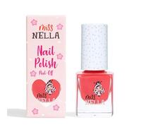 Miss Nella Kids Nail Polish, CHERRY MACAROON kids peel off nail varnish | bold pink non toxic nail polish, water based toddler nail varnish presents for 4 + year old girls, made in France.