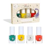 Miss Nella Kids Nail Polish, DINO COLLECTION kids peel off nail varnish | 4 Pack non toxic nail polish, water based toddler nail varnish presents for 4 + year old girls, made in France.