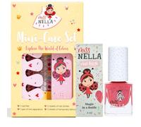 Miss Nella NAIL KIT & NAIL POLISH- Accessories set for kids + peel off nail polish, nail stickers, tattoos, nail filer & toe separators- all designed for children hands & toes