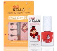 Miss Nella NAIL KIT & NAIL POLISH- Strawberry Cream peel off polish, nail stickers, tattoos, nail filer & toe separators- all designed foe children hands & toes