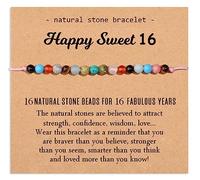 Miss Pink 13th 16th 21th 30th 40th 50th Birthday Bracelet Gift for Teen Girls Natural Healing Stone Birthday Bracelet for Daughter Sister Niece Granddaughter Mother Aunt Friend Small Stone No Gemstone