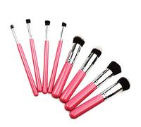 Miss Pouty 'Pink your worth it' Make Up Brushes 8 Piece Chrome Silver Professional Makeup Brush Set