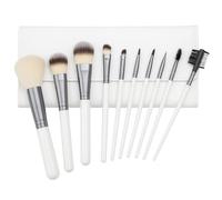 Miss Pouty 'your worth it' 10 Piece White Make Up Brushes Professional Chrome Silver Makeup Brush Set