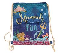 Miss Pretty London Handy Cotton Drawstring Bag - Mermaid Slogan
