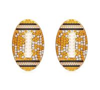 MISS RIGHT Football Earrings for Women, Pave Rhinestones Football Mom Trio Dangle Earrings, Sports Lover Touchdown Drop Earrings, Football Team Gifts for Women Jewelry, Zinc, Rhinestone