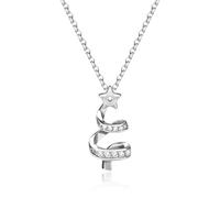 MISS RIGHT Silver Necklace for Women Fashion Simple Shiny Rhinestone Christmas Tree White Gold Necklace Small Cute Choker Copper,Zircon