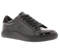 Miss Riot Twain Girls School Shoes - Stylish 6-Eyelet Lace-Up Black School Shoes for Girls with Padded Sock for Elite Comfort, TPR Sporty Skate Outsole Black 2 UK