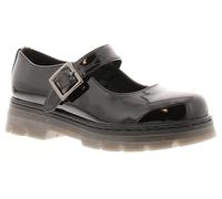 Miss Riot Twister Girls School Shoes - Chunky Sole Black School Shoes for Girls with Hook and Loop Fastening, Skinfit Lining & Padded Sock for Added Comfort Black 3 UK