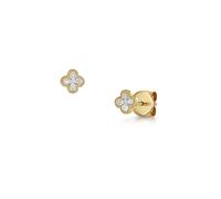Miss ROX Diamond Clover Motif Earrings Motif Luxury Hallmarked - Yellow Gold