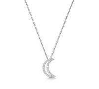 Miss ROX Diamond Moon Necklace In ROX Luxury Packaging Lobster Clasp Pendant Luxury Lobster Clasp Hallmarked Chain - White Gold - ROX Diamond & Thri