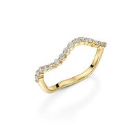 Miss ROX Diamond Wave Stacking Ring Modern Timeless Luxury Hallmarked - Yellow Gold