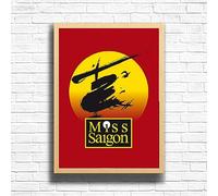 Miss Saigon Poster Print, Musical Print, A4 A3 West End Broadway Theatre Show, Wall Art Deco Special Canvas West End Print, London theatre art frame options (A4 Framed (Oak))