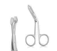 MISS SALLY Stainless Steel Eyebrow Scissors Handle Shaped Eyebrow Tweezers Straight Flat Tip Tweezers Hair Plucker for Trimming and Shaping, Face Care Tools for Women