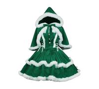 Miss Santa Dress Fancy Costume,Womens Costume Christmas Outfits Long Sleeve Christmad Cocktail Clothes Tree Xmas For Women Plus Size Babydoll Chemise Nightwear (Green #2,3XL)