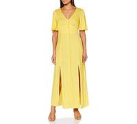 Miss Selfridge Women's Yellow Sophie Spot Print Button Through Maxi Dress Casual, Orche, 10