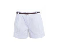 Miss Skinny New Womens Black Stone Ladies Belted HIGH-Waisted Shorts HOT Pants Size 8-20 (20, White)